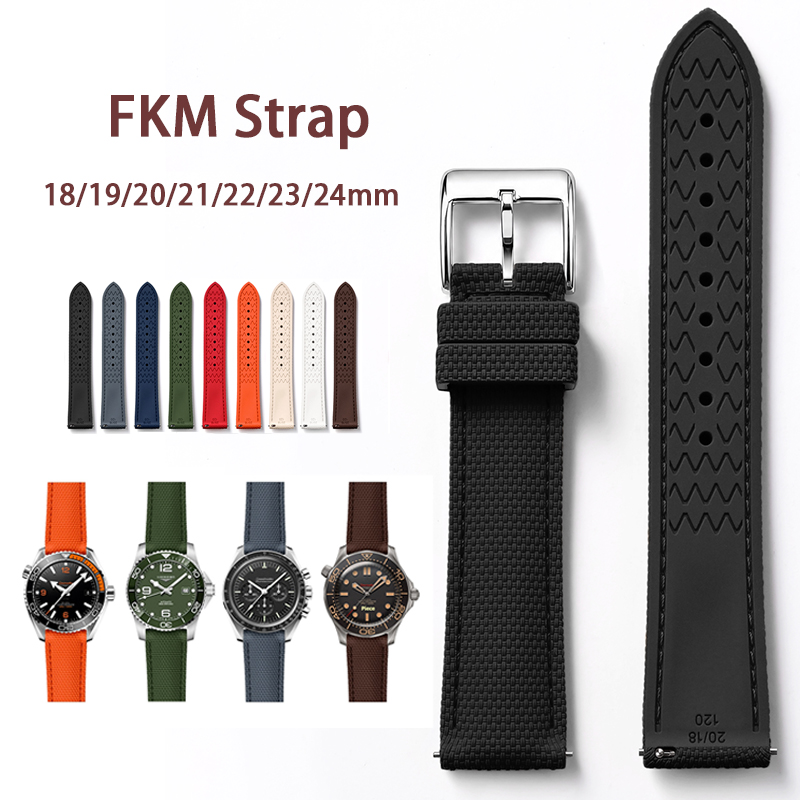 Suede Strap Watch - 블랑팡 FKM 플루오로 고무 퀵 릴리스